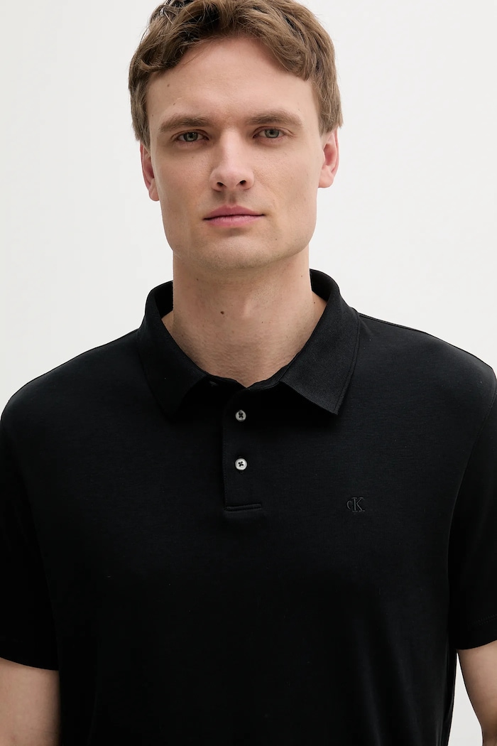Oblečenie Calvin Klein polo tričko pánske bavlnené LV04LB276G čierna