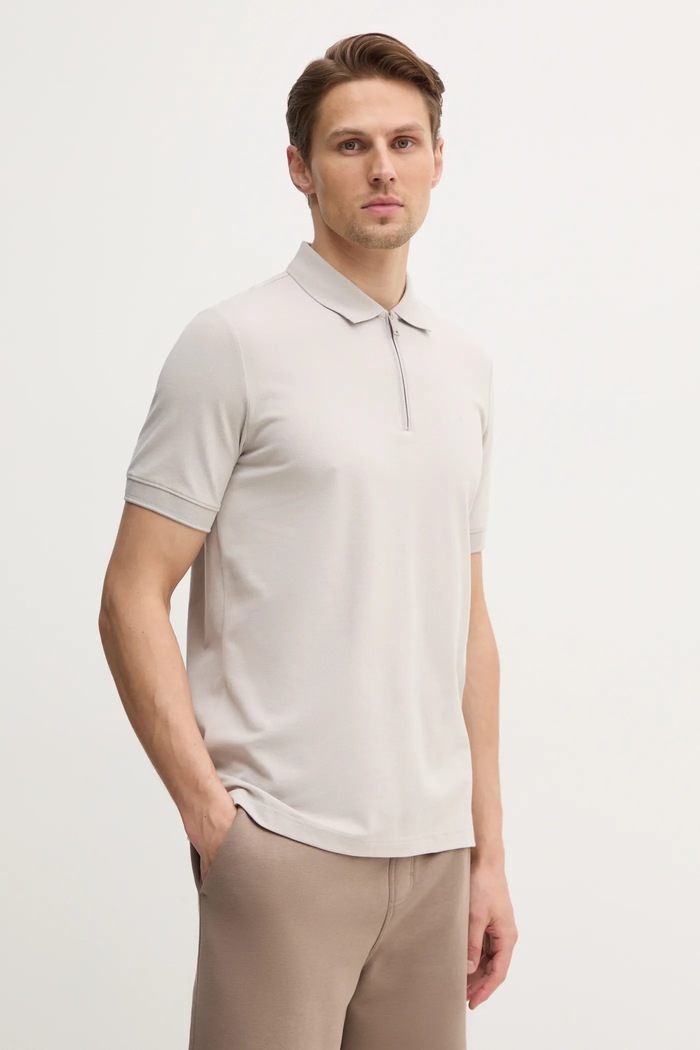 Polo tričko Calvin Klein šedá K10K114128