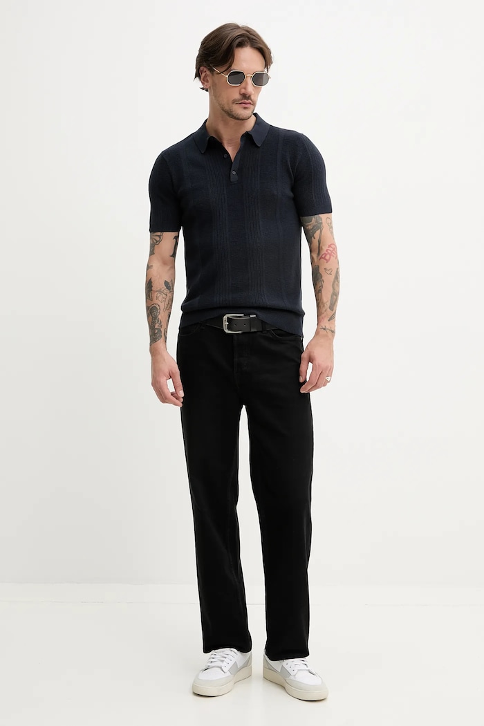Superdry polo M1110390A.98T granatowy SS25