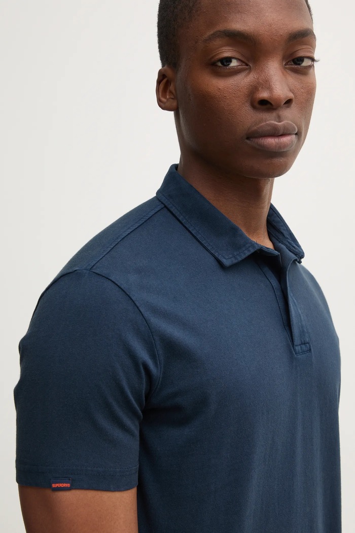 Polo bawełniane Superdry M1110440A.98T granatowy