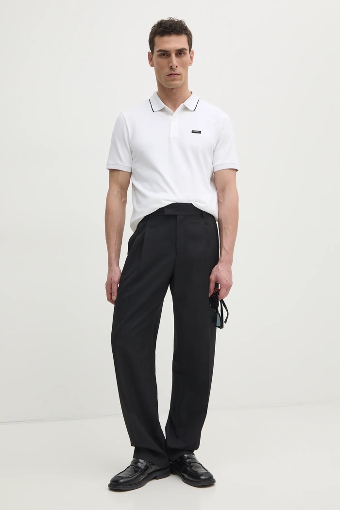 Polo majica Calvin Klein K10K114141 bijela SS25