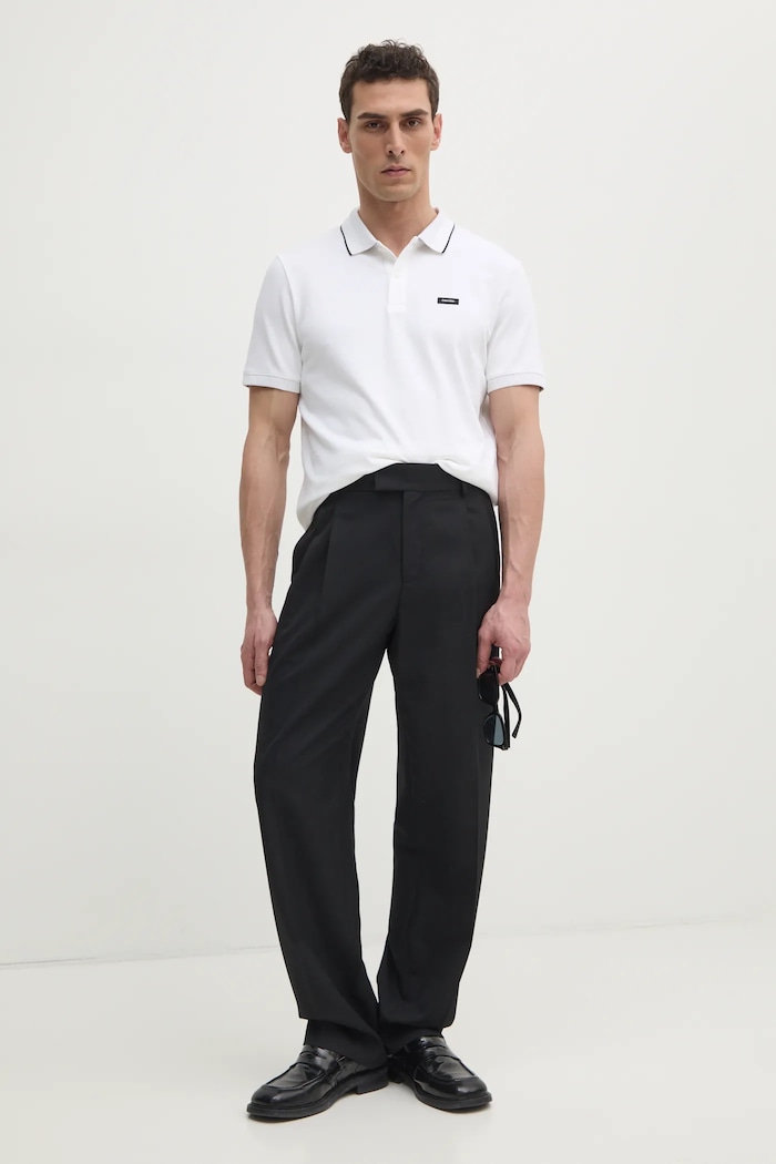 Polo majica Calvin Klein K10K114141 bijela SS25