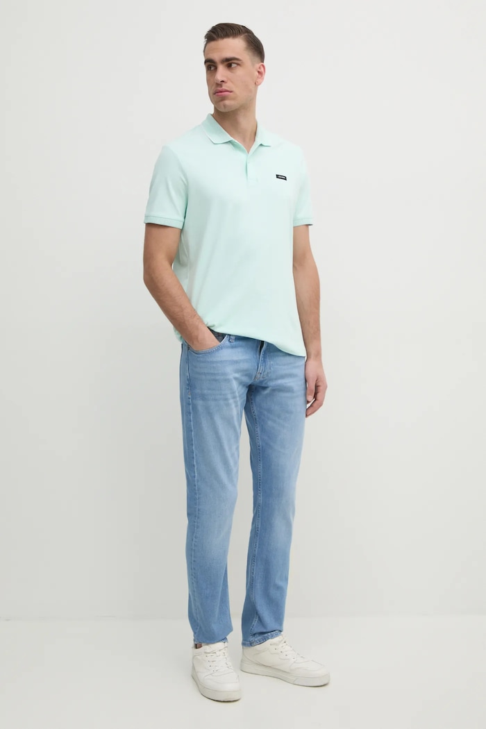 Calvin Klein Polo tričko Calvin Klein K10K114141 tyrkysová SS25