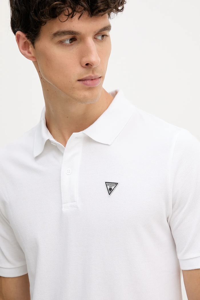 Guess polo bawełniane biały F5GP00.K9WF1