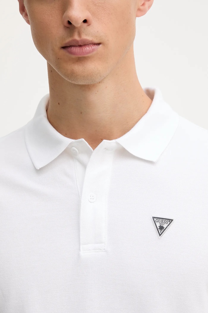 Guess polo bawełniane F5GP00.K9WF1 biały