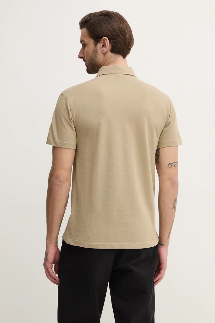 Oblečení Bavlněné polo tričko Calvin Klein Jeans J30J327240 béžová