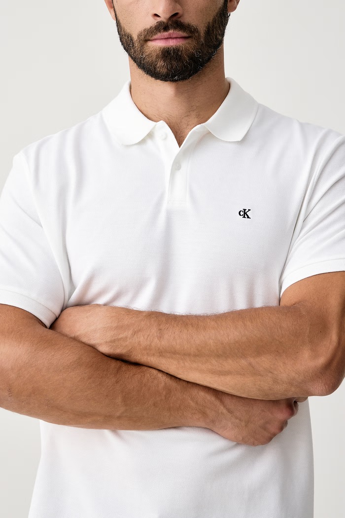 Polo męskie bawełniane Calvin Klein Jeans LV040EM269 biały