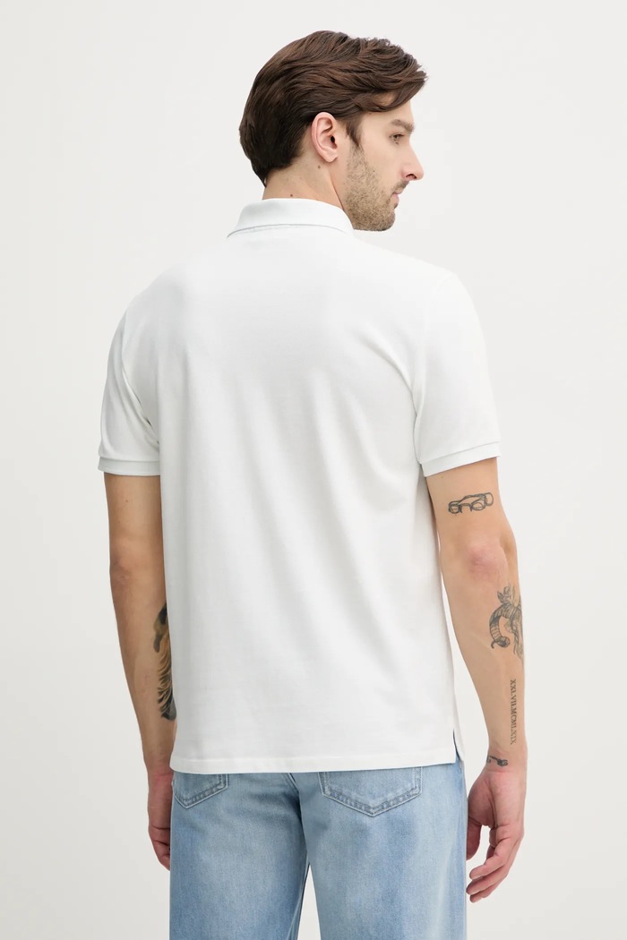 Oblečenie Calvin Klein Jeans polo tričko pánske bavlnené LV040EM269 biela