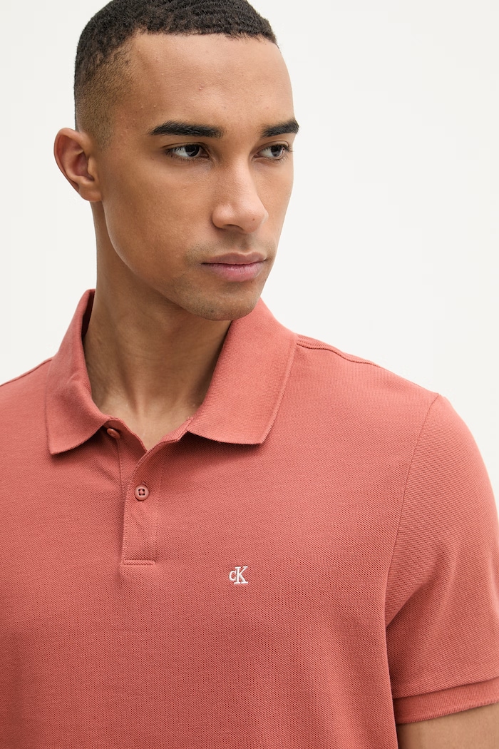 Calvin Klein Jeans polo tričko pánske bavlnené oranžová LV040EM269
