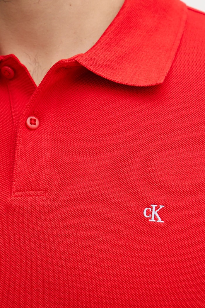 Calvin Klein Jeans polo tričko pánske bavlnené LV040EM269 červená