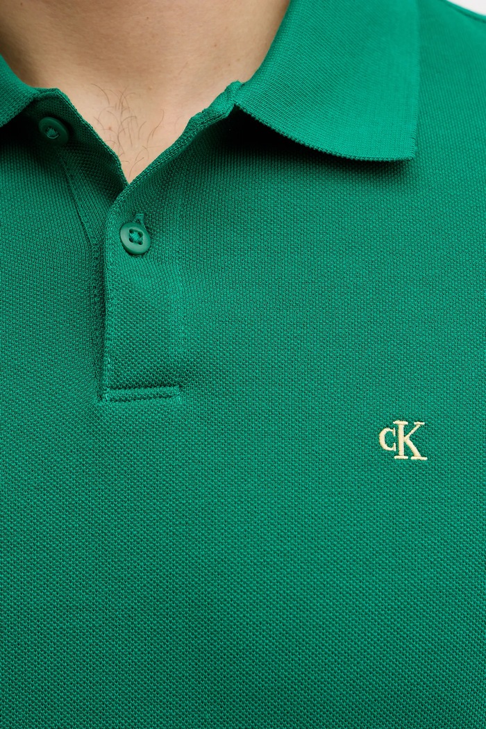 Calvin Klein Jeans Polo tričko pánske bavlnené LV040EM269 zelená