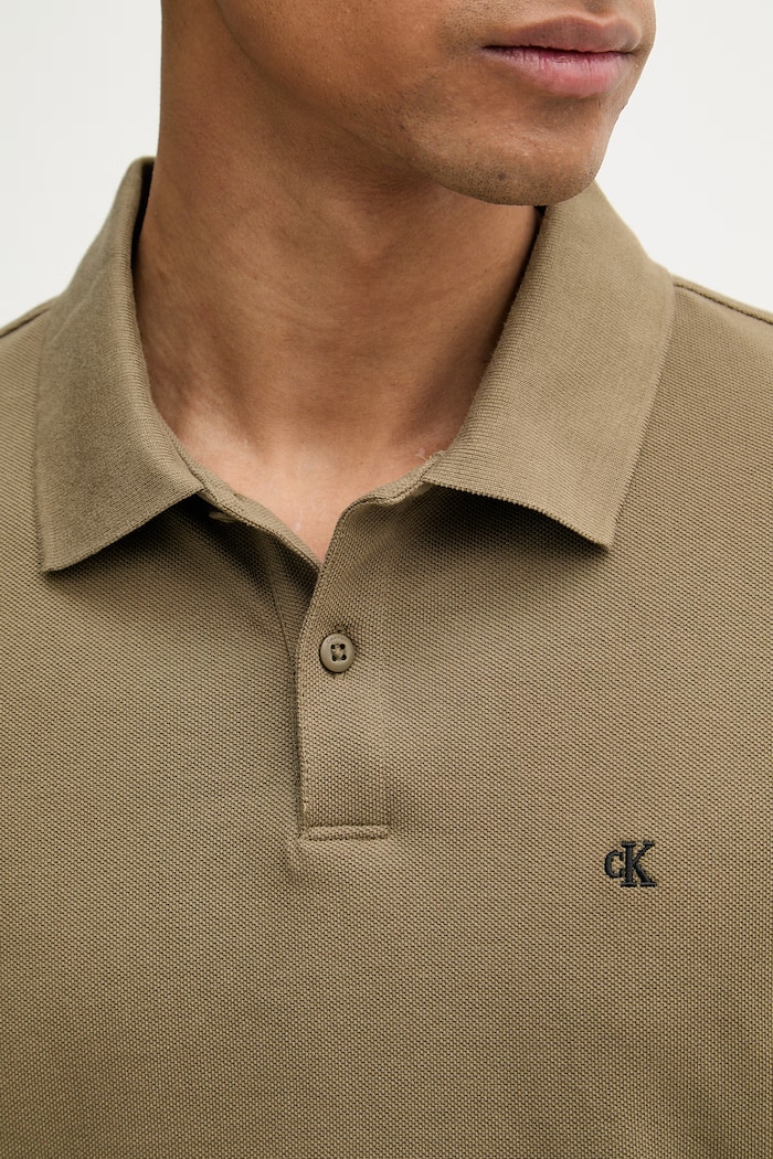 Calvin Klein Jeans Polo tričko pánske bavlnené LV040EM269 zelená