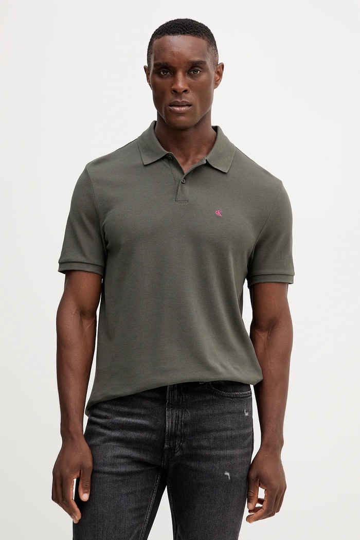 Calvin Klein Jeans polo tričko pánske bavlnené sivá LV040EM269
