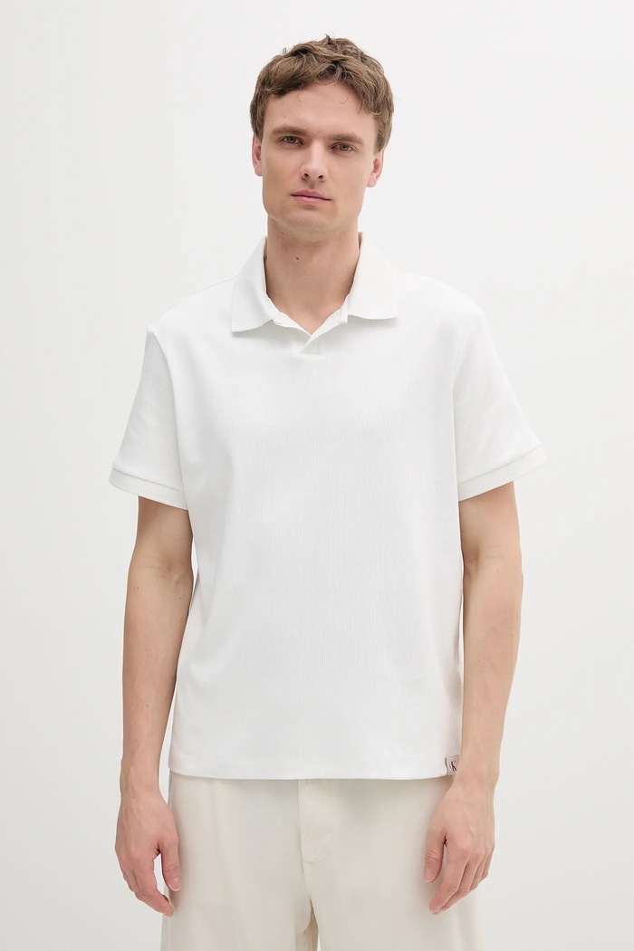 Calvin Klein Jeans polo de bumbac regular alb LV04RB282G