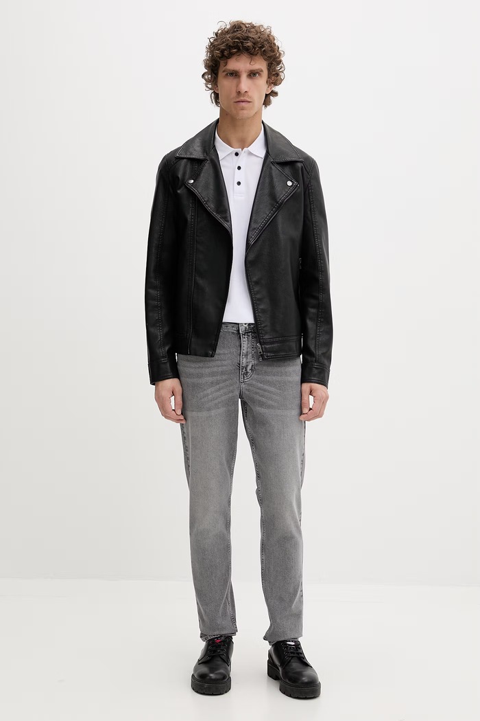 Karl Lagerfeld Jeans polo tričko pánske bavlnené A2M17094 biela SS26
