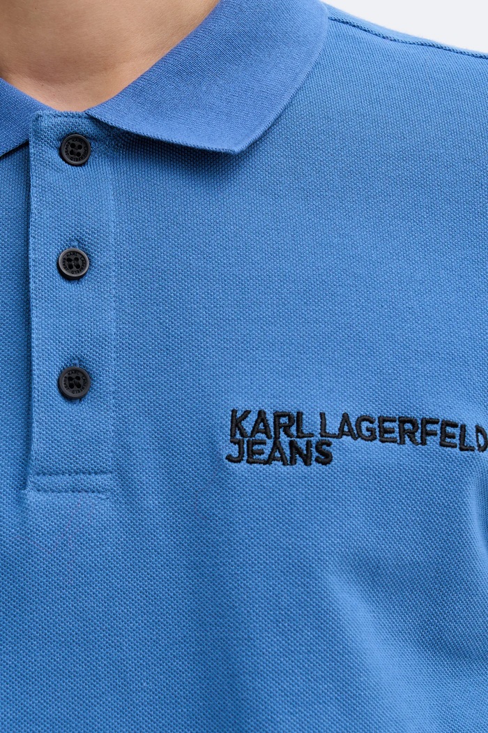 Karl Lagerfeld Jeans polo tričko pánske bavlnené A2M17094 modrá