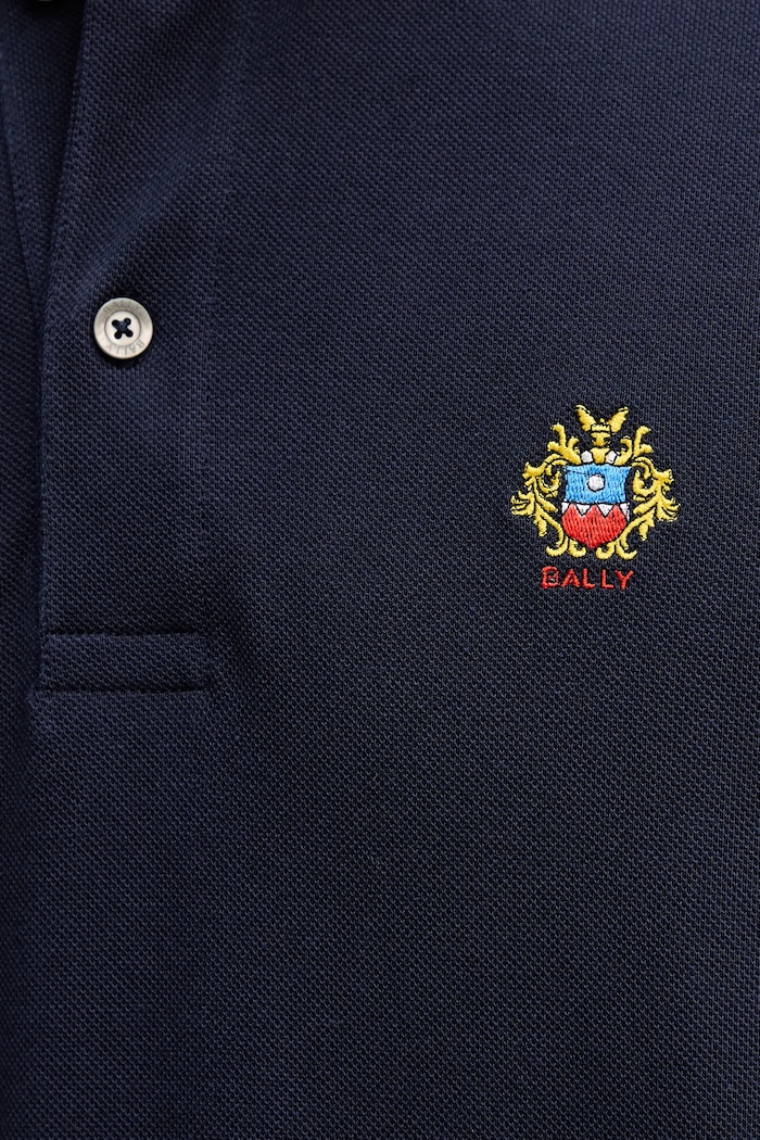 Bavlnené polo tričko Bally MJE06N tmavomodrá