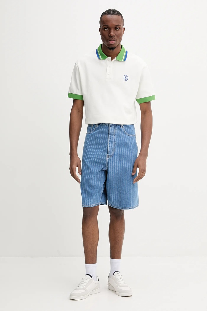 Drôle de Monsieur polo bawełniane Le Polo Pique Tresse G.PL152.CO162.OW biały SS25