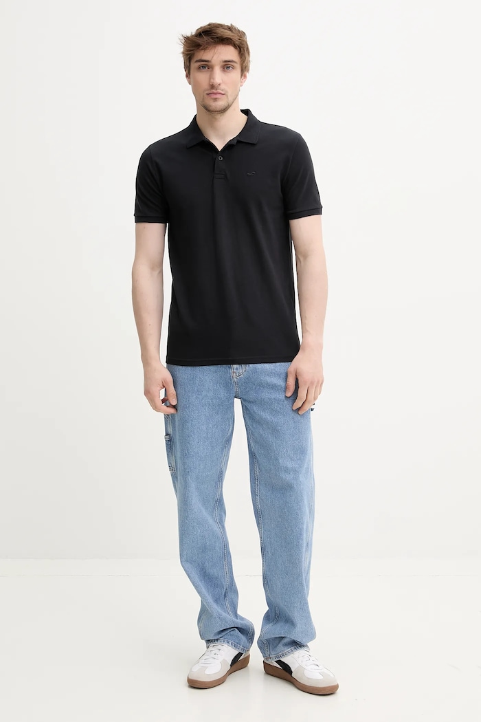 Polo majica Hollister Co. KI324.5172.900 crna SS25