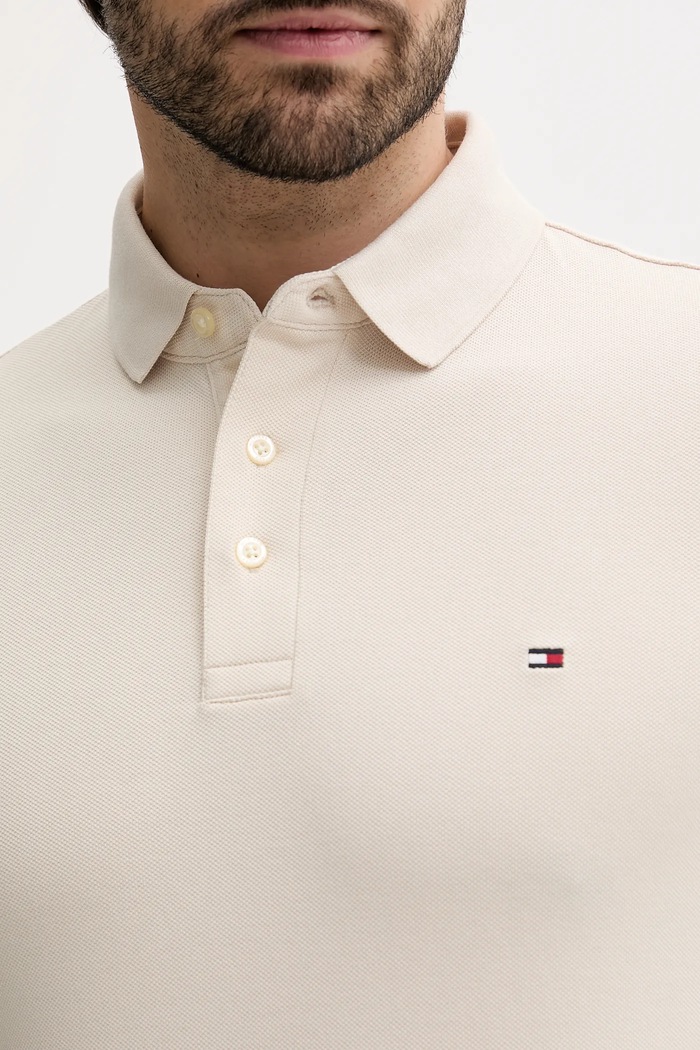Tommy Hilfiger polo bavlněné s elastanem béžová MW0MW17771.