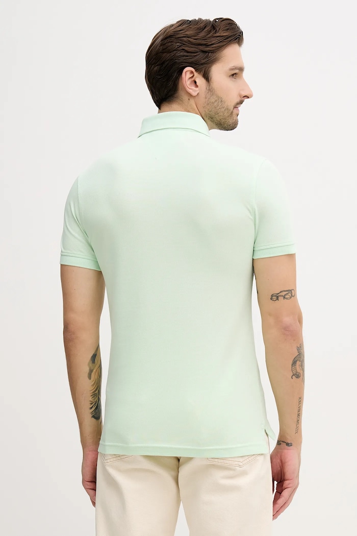 Oblečenie Tommy Hilfiger polo tričko bavlnené s elastanom MW0MW17771. zelená