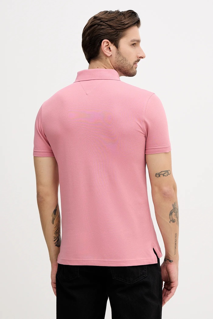 Oblečenie Tommy Hilfiger polo tričko bavlnené s elastanom MW0MW17771. ružová