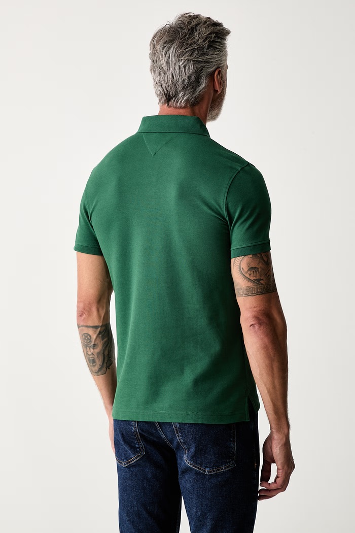 Odzież Tommy Hilfiger polo bawełniane z elastanem MW0MW17771. zielony