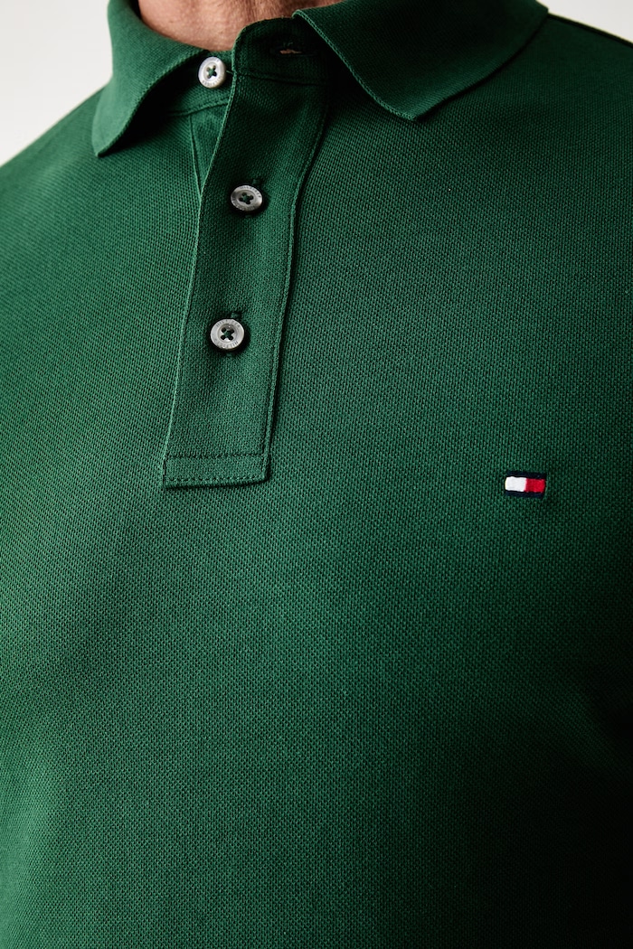 Tommy Hilfiger polo bawełniane z elastanem MW0MW17771. zielony