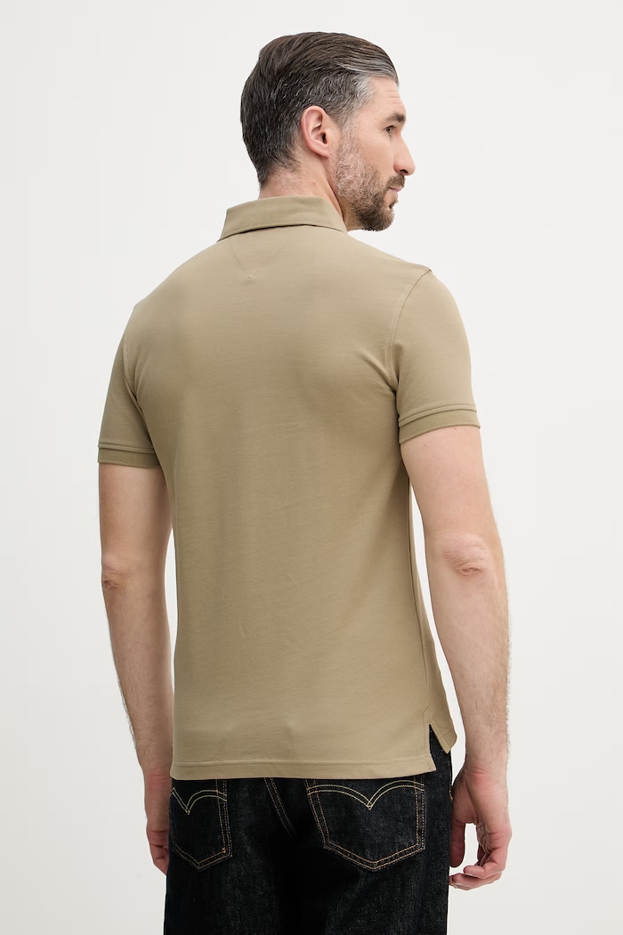 Oblečenie Tommy Hilfiger polo tričko bavlnené s elastanom MW0MW17771. zelená