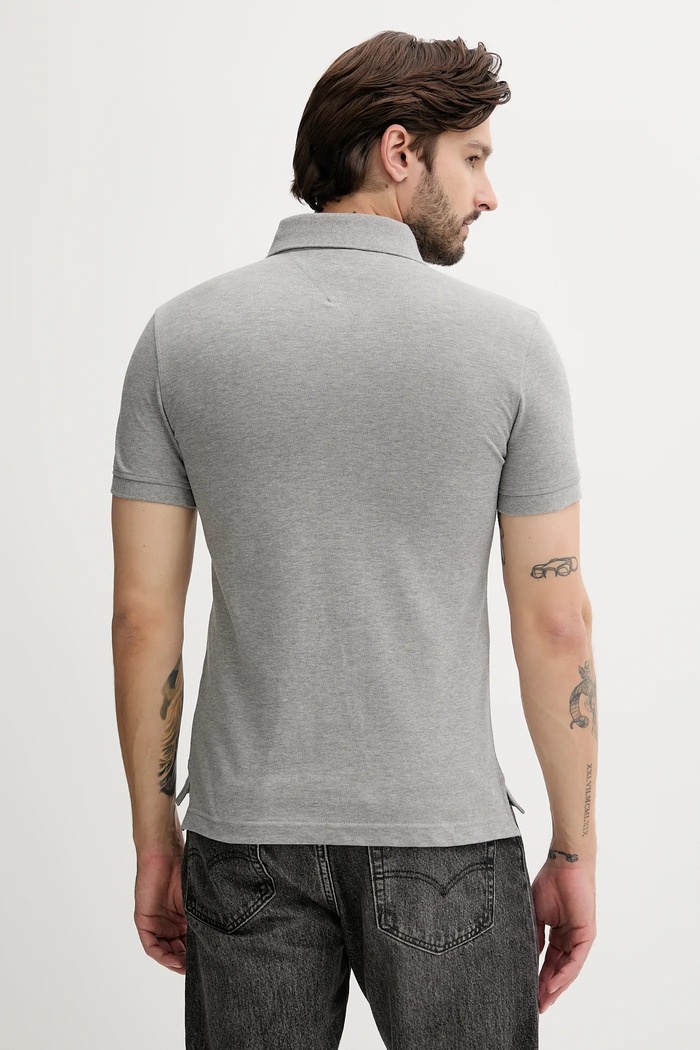 Tommy Hilfiger πόλο βαμβάκι με ελαστάν MW0MW17771. γκρί SS26