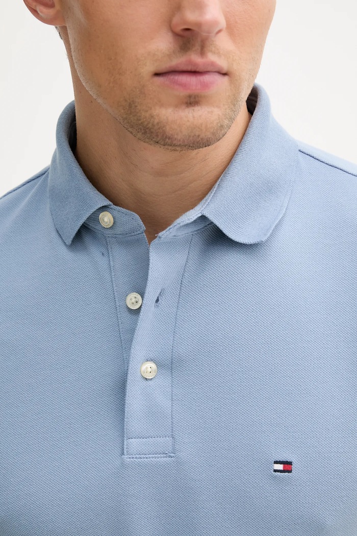 Tommy Hilfiger polo bawełniane z elastanem niebieski MW0MW17771.