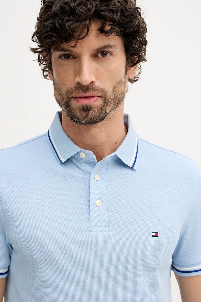 Tommy Hilfiger tričko pánské bavlněné modrá MW0MW39993