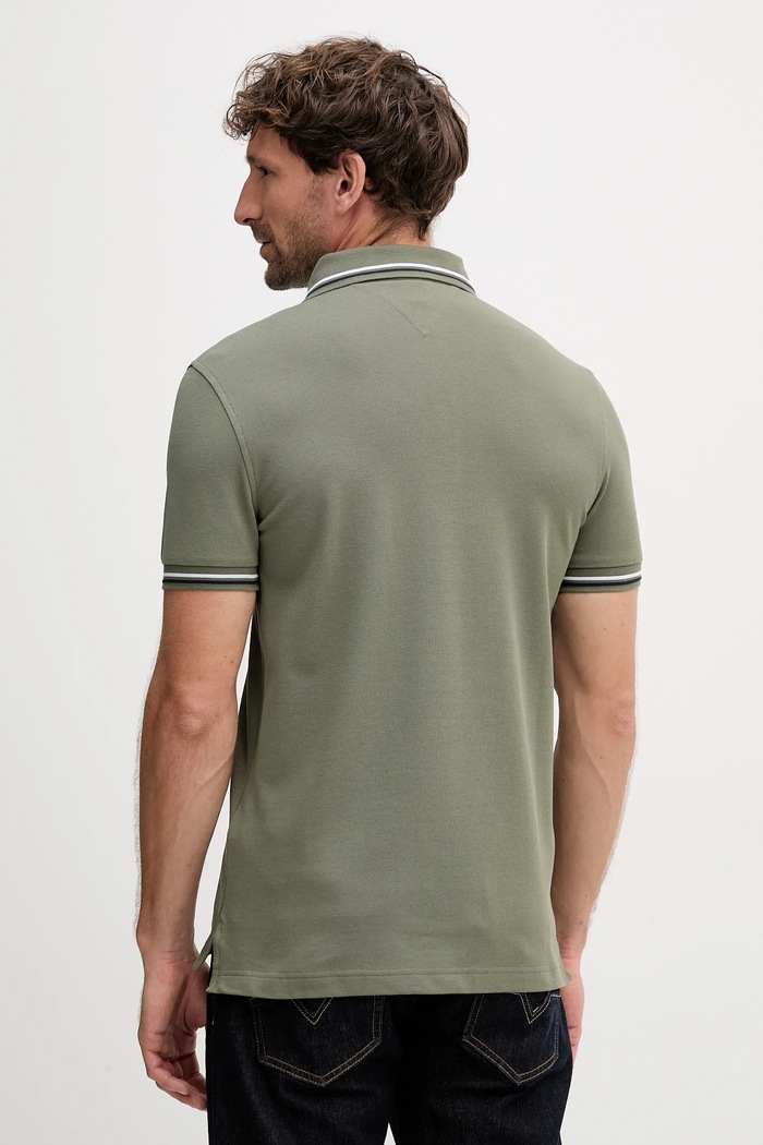 Tommy Hilfiger tričko pánske bavlnené MW0MW39993 zelená SS26