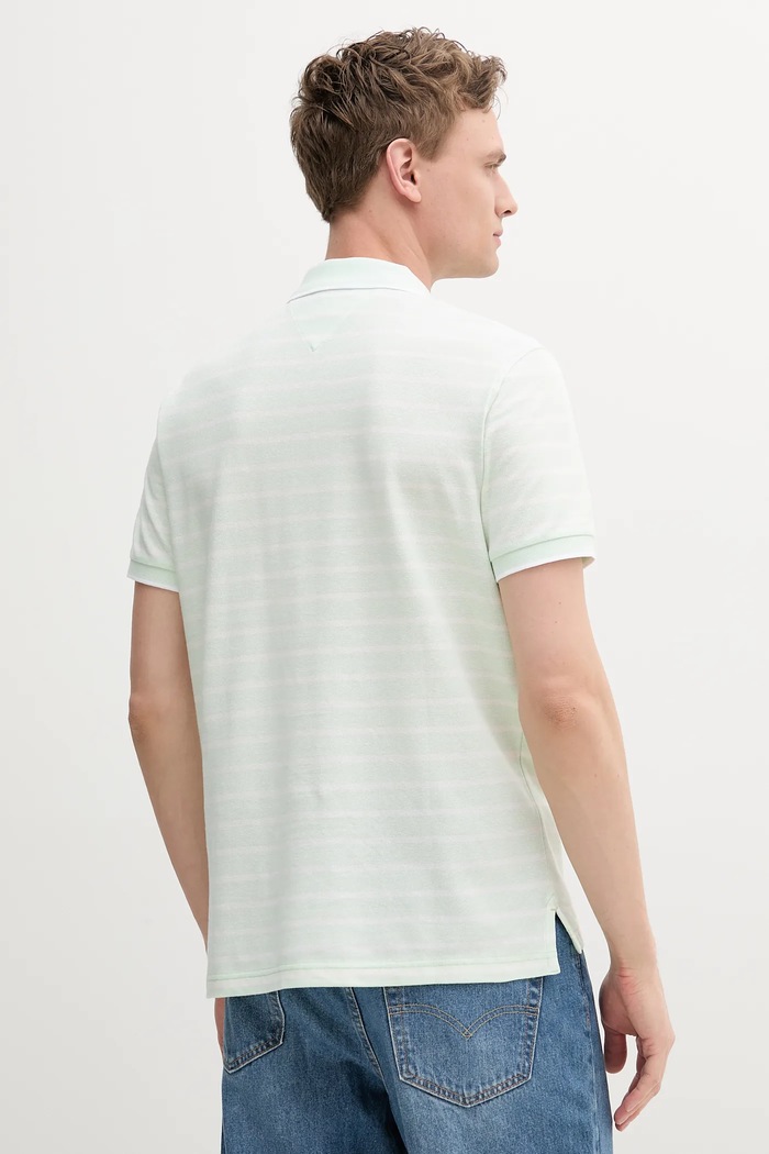 Tommy Hilfiger polo tričko pánske s prímesou ľanu MW0MW33140 zelená SS26