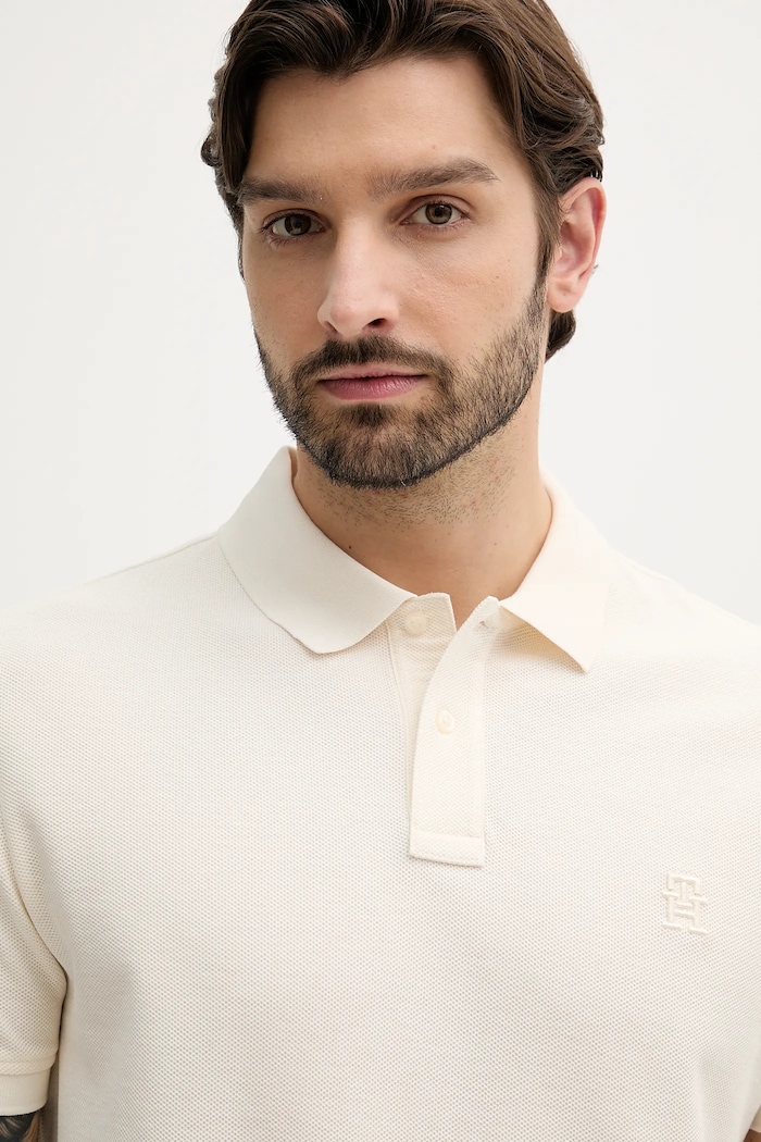 Bavlněné polo tričko Tommy Hilfiger béžová MW0MW33167