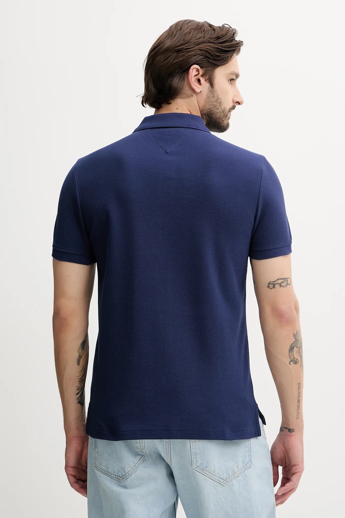 Pamučna polo majica Tommy Hilfiger MW0MW33167 mornarsko plava AW25