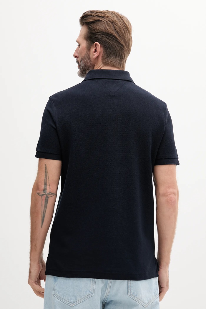 Pamučna polo majica Tommy Hilfiger MW0MW33167 mornarsko plava AW25