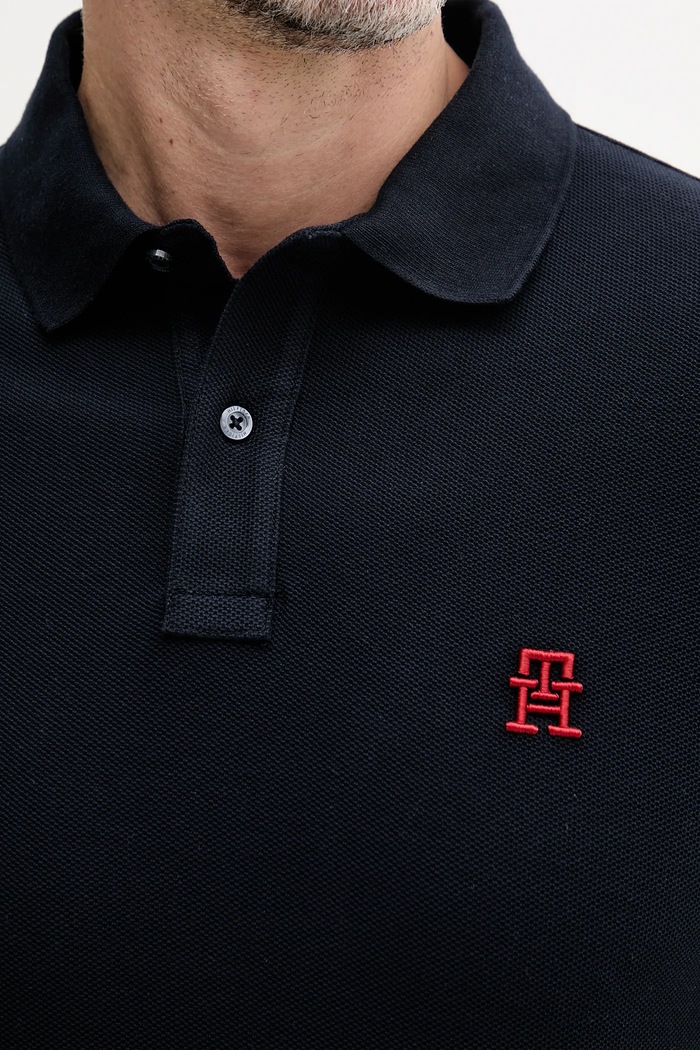 Pamučna polo majica Tommy Hilfiger mornarsko plava MW0MW33167