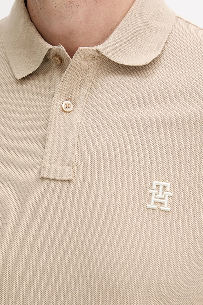 Pamučna polo majica Tommy Hilfiger bež MW0MW33167