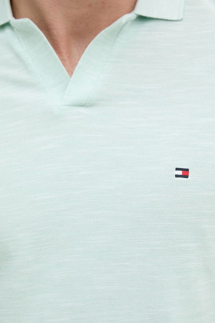 Tommy Hilfiger polo tričko pánske bavlnené MW0MW38482 tyrkysová