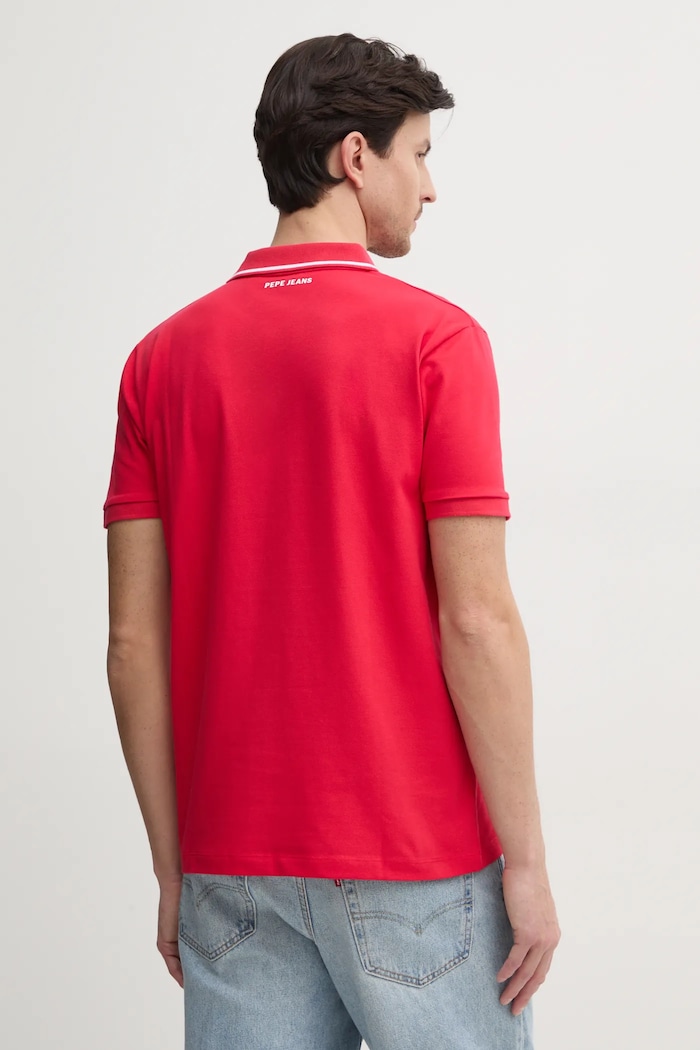 Odzież Red Bull Racing x Pepe Jeans polo TIPPED LOGO POLO RM540013 czerwony