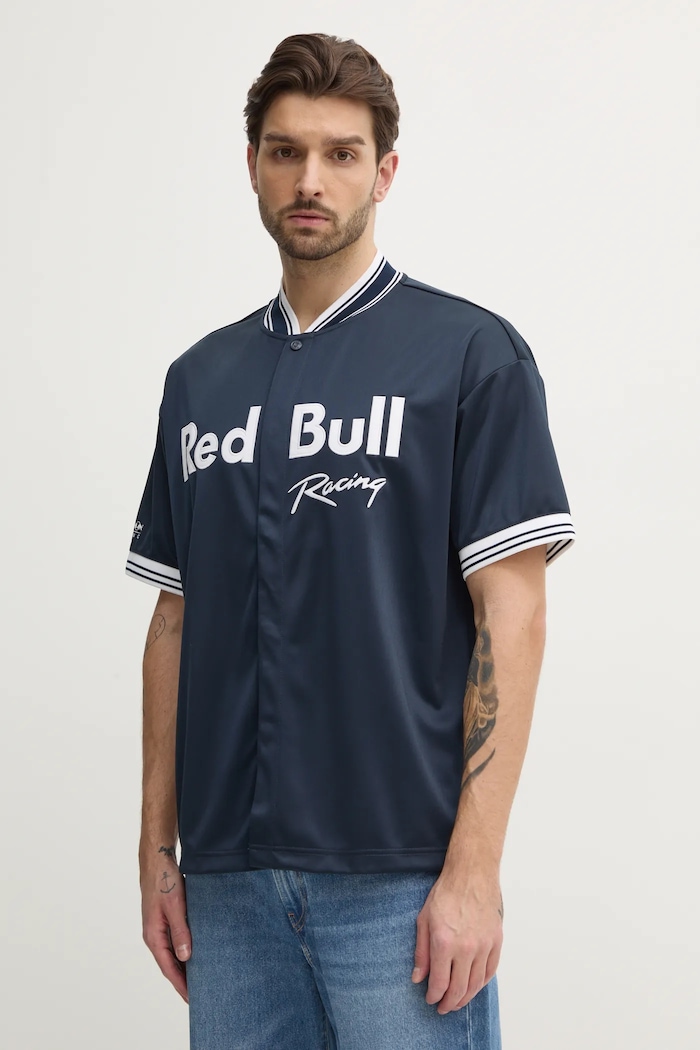 Red Bull Racing x Pepe Jeans cămașă RBR SPORTS JERSEY scurt bleumarin RM540014