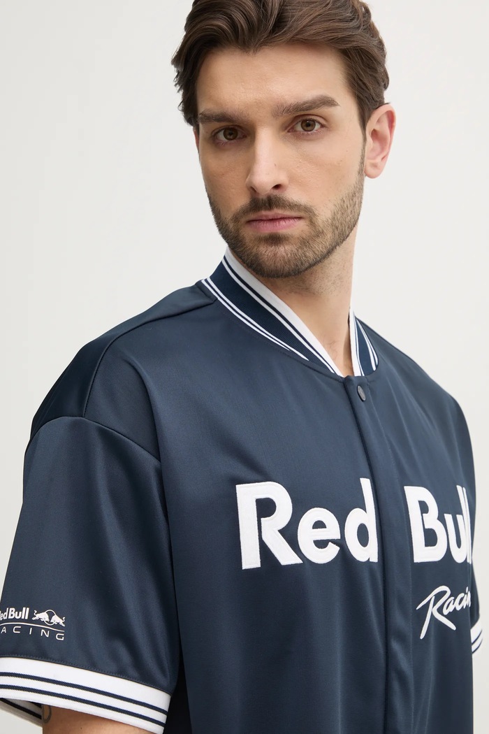 Red Bull Racing x Pepe Jeans cămașă RBR SPORTS JERSEY bleumarin RM540014