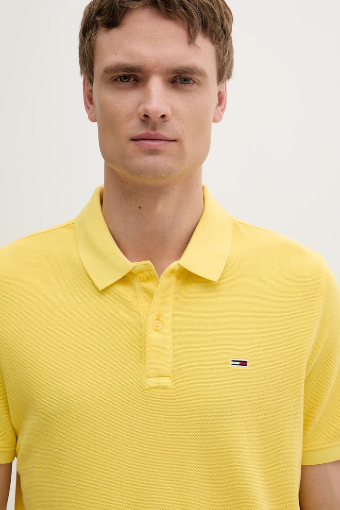 Oblečenie Bavlnené polo tričko Tommy Jeans DM0DM20226 žltá
