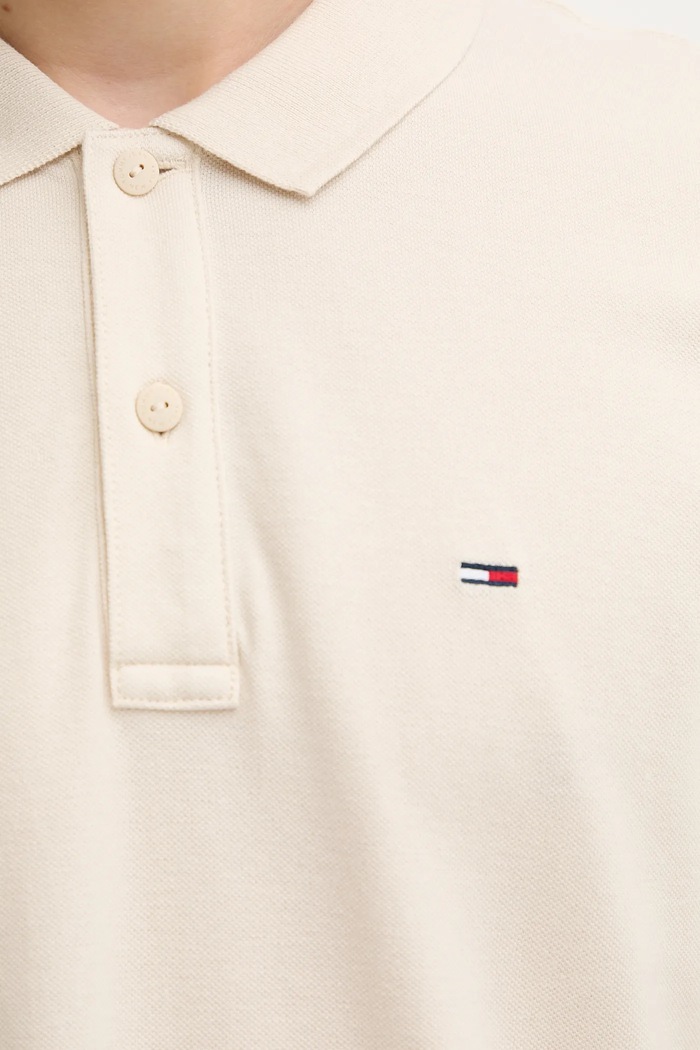 Tommy Jeans polo męskie bawełniane beżowy DM0DM20676