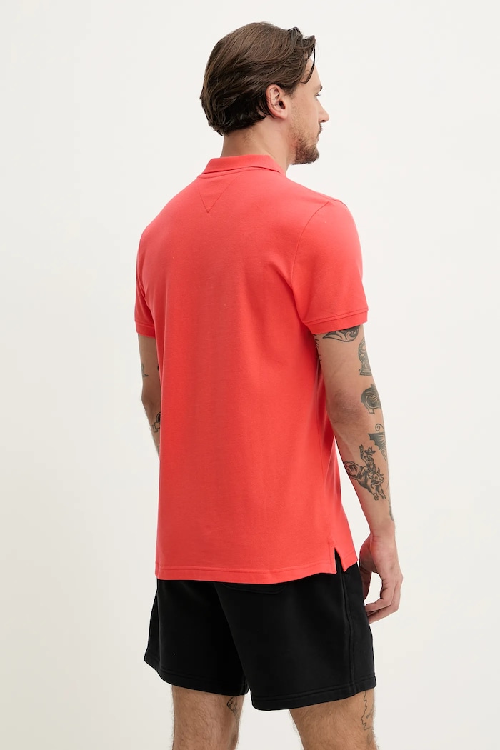 Îmbrăcăminte Tommy Jeans polo bărbați din bumbac DM0DM20676 portocaliu