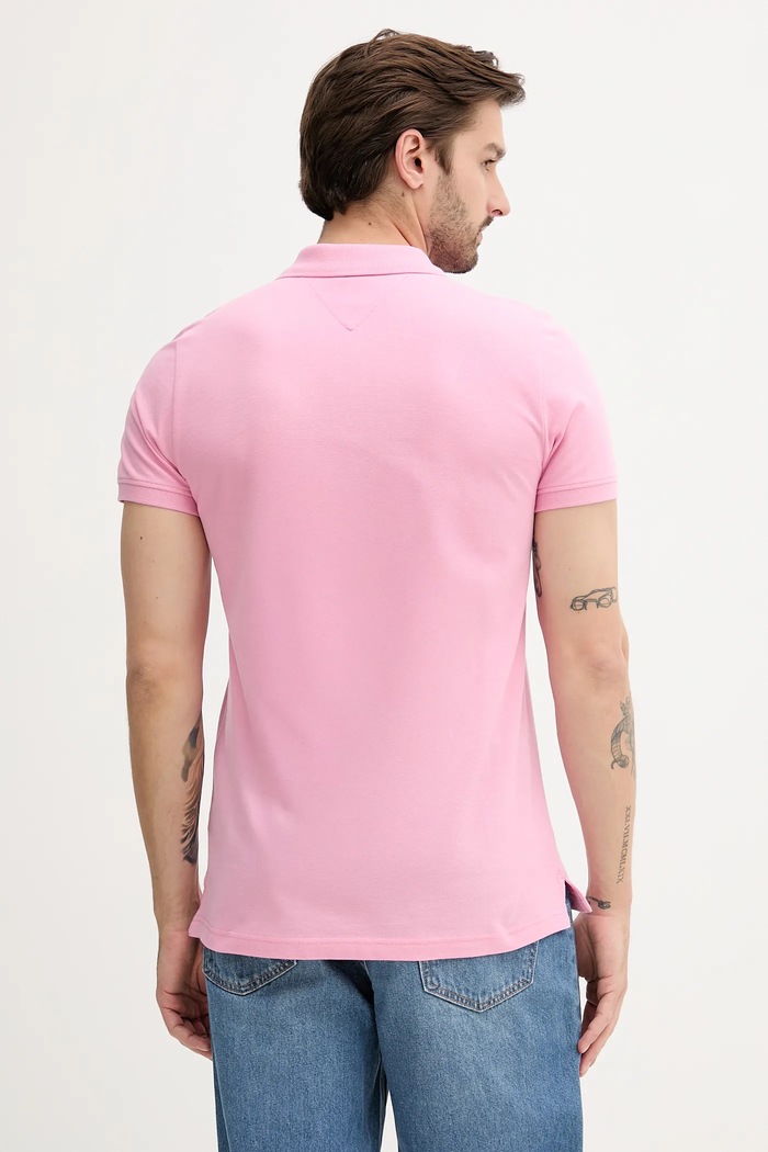 Îmbrăcăminte Tommy Jeans polo bărbați din bumbac DM0DM20676 roz