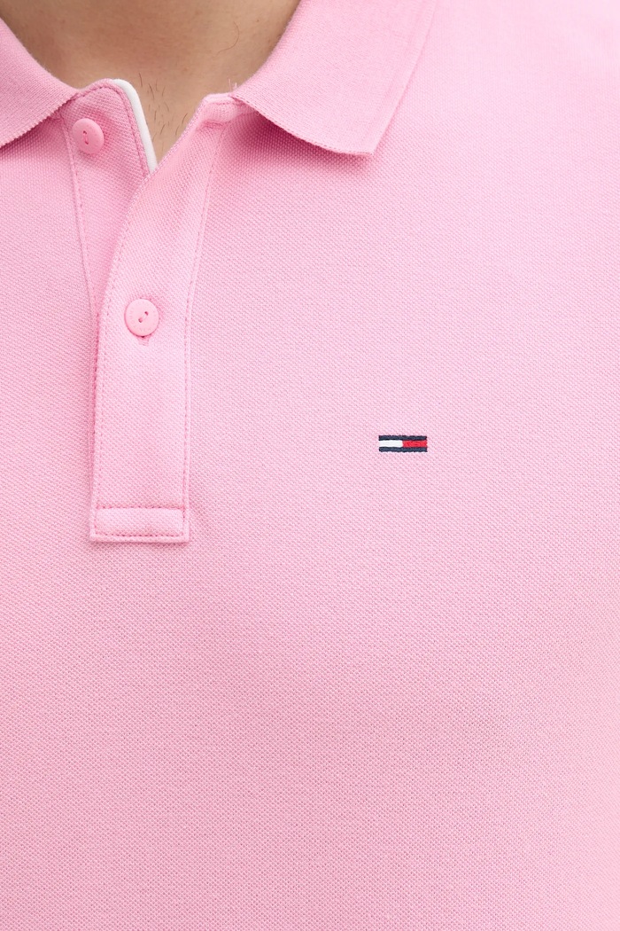 Tommy Jeans polo bărbați din bumbac DM0DM20676 roz