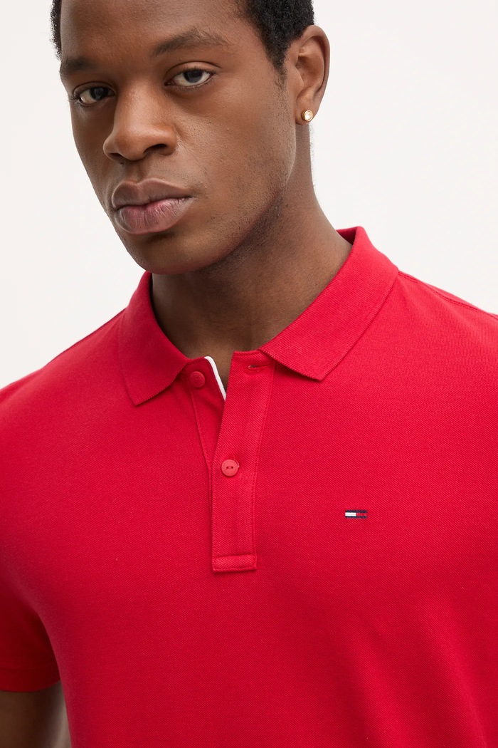 Oblečení Tommy Jeans polo pánské bavlněné DM0DM20676 červená