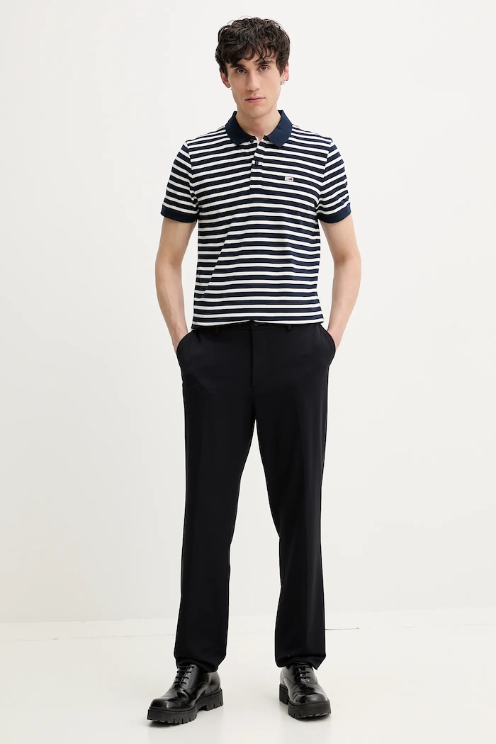 Tommy Jeans polo da uomo in cotone DM0DM20676 blu navy SS26